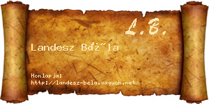 Landesz Béla névjegykártya